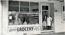  ?? SUPPLIED ?? Osboldston­e and his wife Betty at their grocery store in Karori.