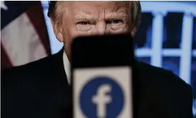  ??  ?? ‘The decision to ban Trump and his pages in January was a significan­t reversal of company policy. For years Facebook had treated Trump gingerly, scared of blowback’. Photograph: Olivier Douliery/AFP/Getty Images