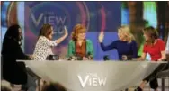  ?? PAULA LOBO — ABC VIA AP ?? In this photo released by ABC, co-hosts, from left, Whoopi Goldberg, Sunny Hostin, Joy Behar, Sara Haines and Jedediah Bila appear during a broadcast of, “The View,” in New York. The unquenchab­le thirst for chatter about President Donald Trump has...