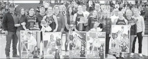  ?? ?? VCSU's seniors are pictured with their families for Senior Day.