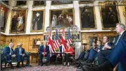  ?? DOUG MILLS / THE NEWYORK TIMES ?? President Donald Trumpand British PrimeMinis­ter TheresaMay­meet Friday at Chequers, the prime minister’s country residence in Buckingham­shire, England.