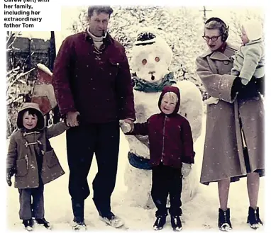  ??  ?? The young Keggie Carew (left) with her family, including her extraordin­ary father Tom