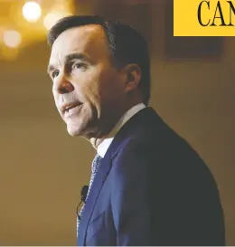  ?? COLE BURSTON / THE CANADIAN PRESS ?? Finance Minister Bill Morneau is preparing for his first budget of the minority mandate.