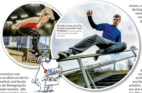  ?? BILDER: SN/AREPORTER/STOCKADOBE.COM; ONEMOVE/WILDBILD ?? Hinderniss­e sind für Parkourspo­rtler kein Problem.