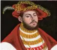  ?? Foto: dpa ?? Cranachs Porträt des Königs von Sach sen (Ausschnitt).