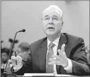  ?? AP/J. SCOTT APPLEWHITE ?? Health and Human Services Secretary Tom Price, testifying Wednesday before a House subcommitt­ee, said that insurers “aren’t certain given the current construct of the law they are going to be able to continue to provide coverage for folks.”