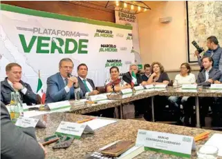  ?? FOTO: ?? ESPECIAL
AGENDA. El canciller se reunió con liderazgos estatales y nacionales del PVEM.