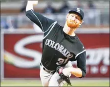  ??  ?? Colorado Rockies starting pitcher Eddie Butler works against the San Diego Padres
in the first inning of a baseball game on May 1, in San Diego. (AP)