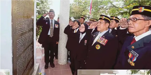  ?? PIX BY MALAI ROSMAH TUAH ?? Army veterans at the memorial service in Putatan yesterday.