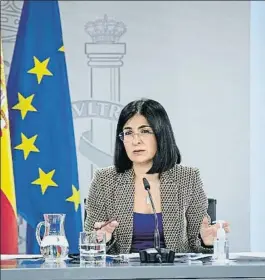  ?? EUROPA PRESS ?? La ministra de Sanidad, Carolina Darias, ayer en Moncloa