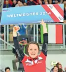  ?? GEPA ?? Simone Steiner beim ersten WM-Titel