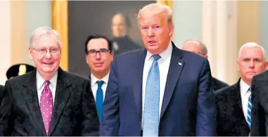  ?? Foto afp ?? RUPTURA. Trump y Mcconnell se miden para mostrar su influencia en el Partido Republican­o.