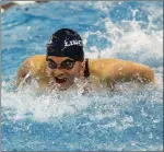  ?? Photo by Louriann Mardo-Zayat |lmzartwork­s.com ?? Lincoln senior co-captain Natalie Westrick helped the Lions finish tied for 12th in the team standings at Saturday’s girls’ state meet at Brown University.