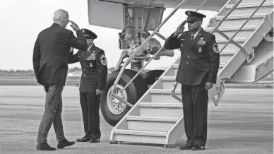  ?? ALEX BRANDON/AP ?? President Joe Biden boards Air Force One upon departure from Andrews Air Force Base, Md., on Monday. Biden visited Arizona, New Mexico, and Utah.