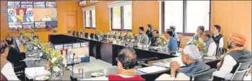  ?? SANTOSH KUMAR/HT PHOTO ?? CM Nitish Kumar and his two deputies joined the function virtually from Patna.