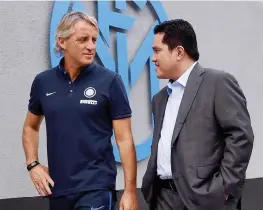  ?? GETTY/INTER ?? Mancini e Thohir a colloquio: in cantiere un’Inter più forte