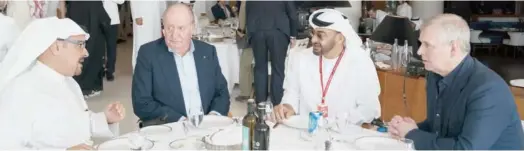  ?? WAM ?? His Highness Sheikh Mohamed Bin Zayed Al Nahyan, Crown Prince of Abu Dhabi and Deputy Supreme Commander of the UAE Armed Forces, toured the F1 Abu Dhabi Grand Prix at Yas Marina Circuit on Saturday. Sheikh Mohamed Bin Zayed met Prince Salman Bin Hamad...