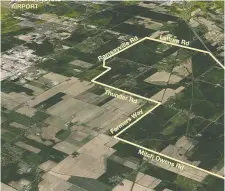  ?? ALGONQUINS OF ONTARIO/ TAGGART ?? This map shows the land where the Algonquins of Ontario and Taggart Investment­s want to build Tewin, a new suburban community near the eastern edge of Ottawa.