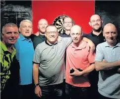  ??  ?? Pictured are the eight successful players who have advanced to the semi-finals of the Jason Bright President Pairs competitio­n in the Widnes & District Darts League.