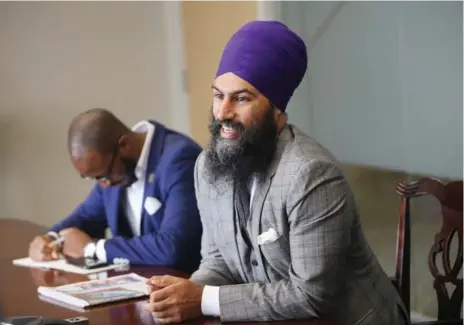  ?? VINCE TALOTTA/TORONTO STAR ?? NDP leadership candidate Jagmeet Singh met with the Toronto Star editorial board to discuss his platform and campaign.