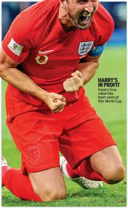  ??  ?? HARRY’S IN PROFIT Kane’s true value has been seen at this World Cup