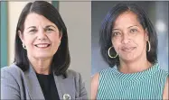  ?? H. John Voorhees III / Hearst Connecticu­t Media ?? Mary Glassman and Jahana Hayes, Democratic candidates for Congress.