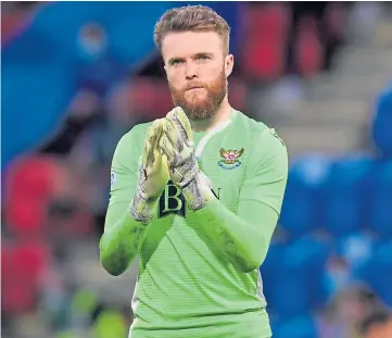  ??  ?? St Johnstone goalkeeper Zander Clark has been named in the Scotland squad.