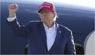  ?? ?? Donald Trump en campagne à Vandalia, en Ohio, dimanche 16 mars 2024.