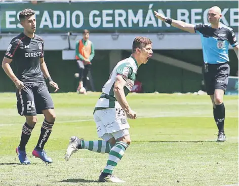  ??  ?? ► Cris Martínez grita el único gol del partido, tras derrotar mediante lanzamient­o penal a Orión.