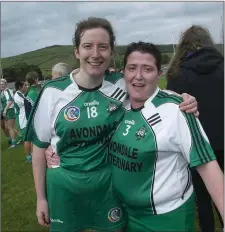  ??  ?? Ellie McNamara and Mandy Burke celebrate afte the final whistle.