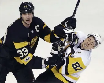  ?? Ap fiLE pHOTOS ?? SWEET SORROWS: Replacing captain Zdeno Chara and defenseman Torey Krug, below right, won’t be easy.