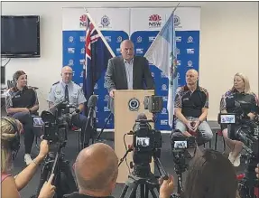  ??  ?? NSW Police Minister David Elliott speaking at yesterday’s launch of Project Walwaay. PHOTO: DUBBO PHOTO NEWS