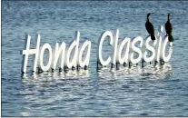  ?? LYNNE SLADKY — THE ASSOCIATED PRESS ?? Cormorants sit on a Honda Classic sign near the 18th green during the third round of the Honda Classic golf tournament Saturday, Feb. 25, 2023, in Palm Beach Gardens, Fla.