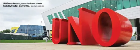  ?? | SUN- TIMES FILE PHOTO ?? UNO Soccer Academy, one of the charter schools funded by the state grant to UNO.