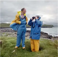  ??  ?? Left: Libby, the wife of the only taxi driver on the island. When he’s away, she covers for him. This page – top left: Some of the other island residents. Top right: Keith and Maddie met on the boat to Eigg and got married on the island on the...