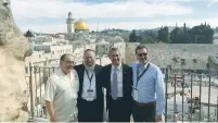  ?? (Sherry Dowlatshah­i) ?? SAN ANTONIO Mayor Ron Nirenberg (second right), with delegation members (from left) Ramiro A. Cavazos, Rabbi Chaim Block and Robert F. Greenblum, visit the Old City of Jerusalem.