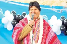  ?? ABI ?? El presidente Evo Morales, ayer en Mizque.