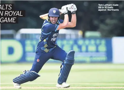  ??  ?? Tom Latham made 86 in 93 balls against Northants