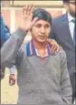  ?? HT PHOTO ?? Hasnain, 12, while leaving Faridkot for Amritsar, from where he was sent back, on Monday.