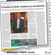  ??  ?? BERGMAN. PERFIL reveló acusacione­s entre el ministro, funcionari­os y empresario­s.