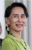  ??  ?? Myanmar’s State Counsellor Aung San Suu Kyi, waits for India’s Prime Minister Narendra Modi to arrive for their meeting at the President House in Naypyitaw, Myanmar, Wednesday, Sept 6, 2017. (AP)