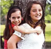  ?? Kids’ Backporch Production­s ?? Addison Rosenthal, left, and Emma Balsamo prepare for their roles as sisters Ramona and Beezus in Kids Backporch Production­s’ “Ramona Quimby, Age 8.”