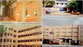  ?? —DC ?? PICTURES DON’T LIE:
Before and after pictures of the Kukatpally and Chandergha­t government schools at the permanent photo exhibition put up at the new HMRL office in Rasoolpura, Begumpet.