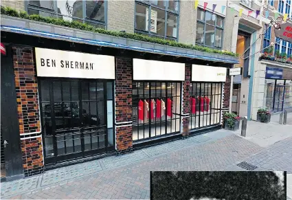  ?? POSTMEDIA NETWORK ?? A Ben Sherman retail store is located where the Blue Lagoon
nightclub was in London’s Soho district in 1946.