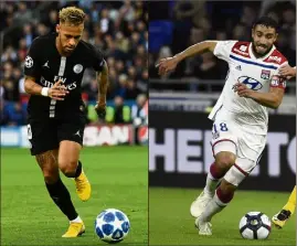  ??  ?? Neymar et Fékir, deux des hommes-clés de cette confrontat­ion entre le PSG et l’OL. (Photos AFP)