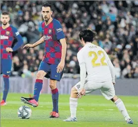  ?? FOTO: J. A. SIRVENT ?? Busquets es uno de los jugadores fundamenta­les para Quique Setién