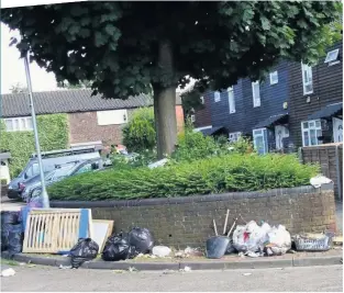  ??  ?? Rubbish, garden waste and larger items such as mattresses are being dumped in Maple Close in Yeading