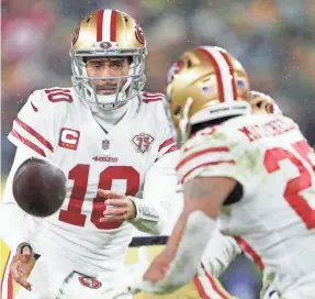  ?? DAN POWERS/USA TODAY NETWORK-WISCONSIN ?? Quarterbac­k Jimmy Garoppolo has spent the past four-plus seasons with the 49ers.