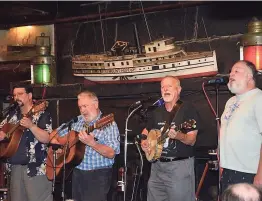  ??  ?? Prior to the pandemic The Jovial Crew performed sea shanties at the Griswold Inn on a weekly basis.