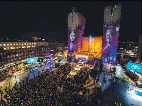  ??  ?? Nadia Murad, a Yazidi campaigner, and Dr Denis Mukwege, a Congolese gynaecolog­ist, were jointly awarded the Nobel Peace Prize at a ceremony in Oslo ‘for their efforts to end the use of sexual violence as a weapon of war and armed conflict’